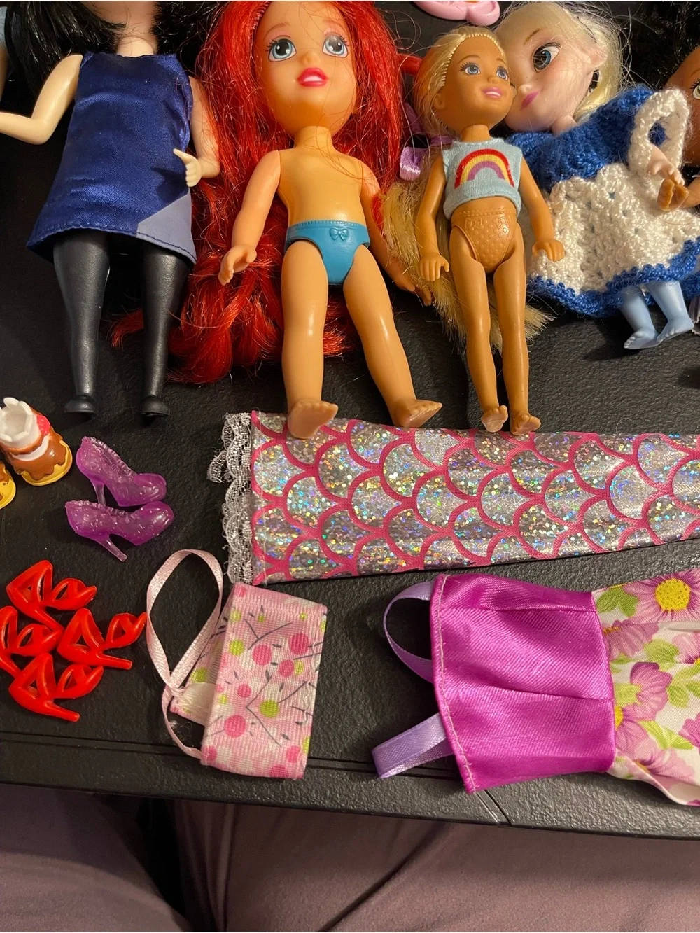 Mixed Girls Doll Playset - Pink, Purple, Blue